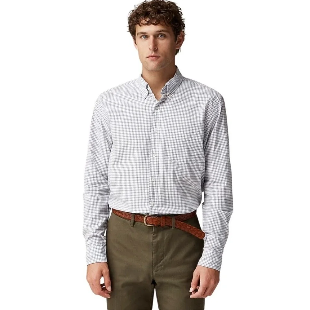 J. Crew Mens Classic Secret Wash Button Down Shirt Small Plaid Checkered NWT $89